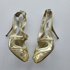 Siren Gold Strap Stiletto Wedding Sandals